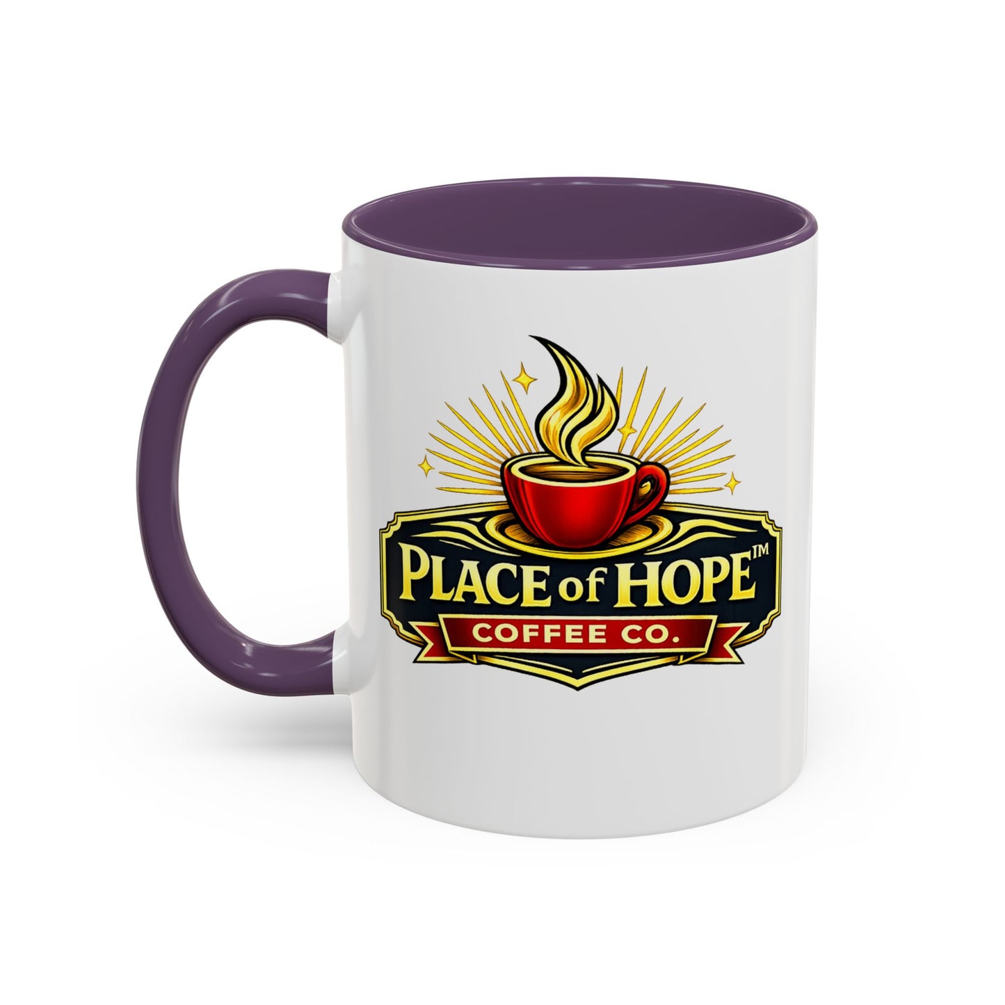 Brewing Hope Accent Coffee Mug — Inspirational Christian Morning Coffee Cup (11/15oz)