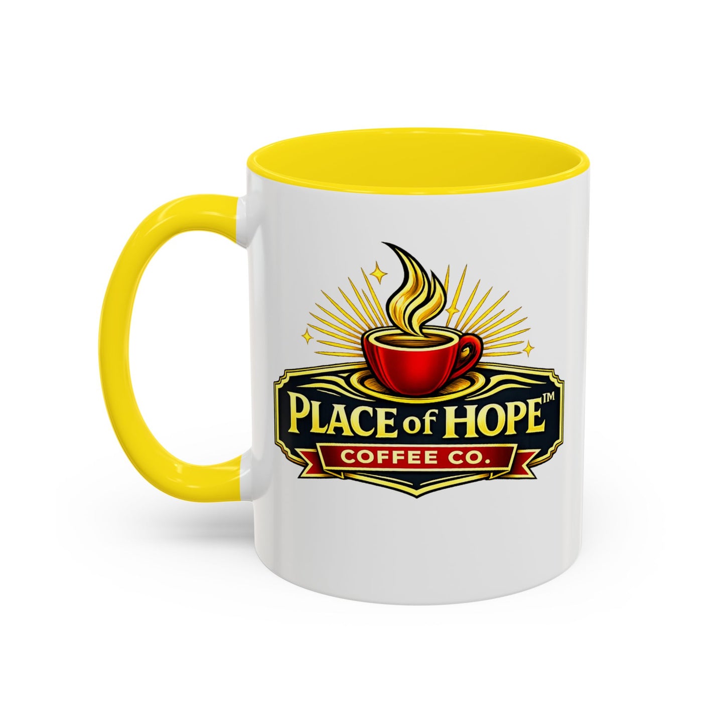Brewing Hope Accent Coffee Mug — Inspirational Christian Morning Coffee Cup (11/15oz)