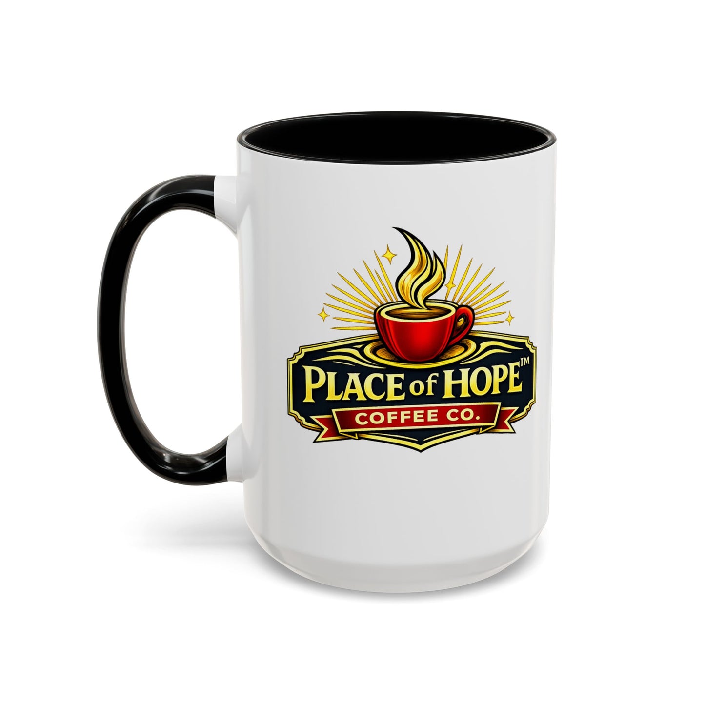 Brewing Hope Accent Coffee Mug — Inspirational Christian Morning Coffee Cup (11/15oz)