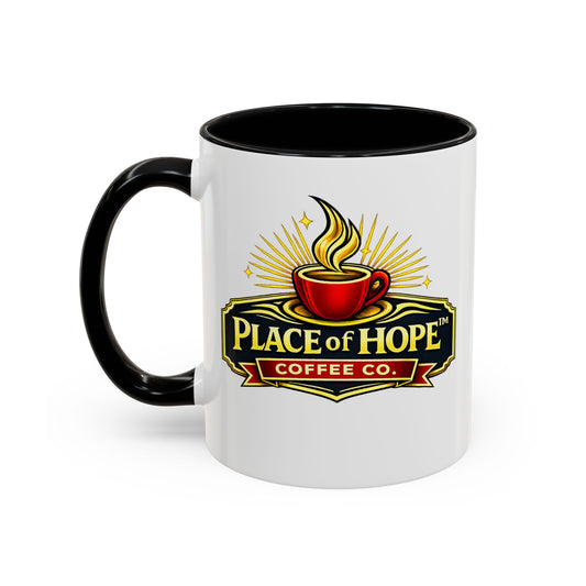 Brewing Hope Accent Coffee Mug — Inspirational Christian Morning Coffee Cup (11/15oz)