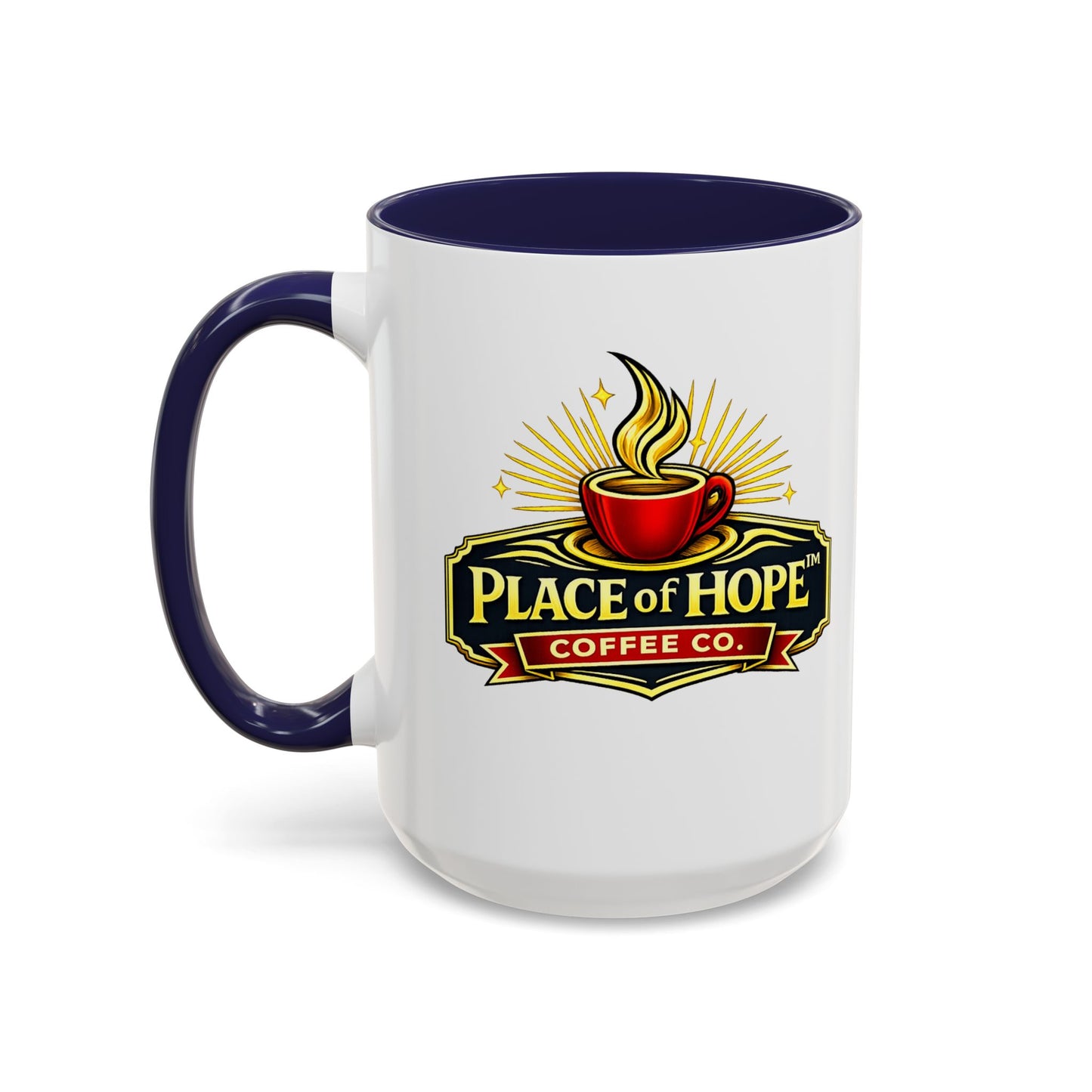 Brewing Hope Accent Coffee Mug — Inspirational Christian Morning Coffee Cup (11/15oz)
