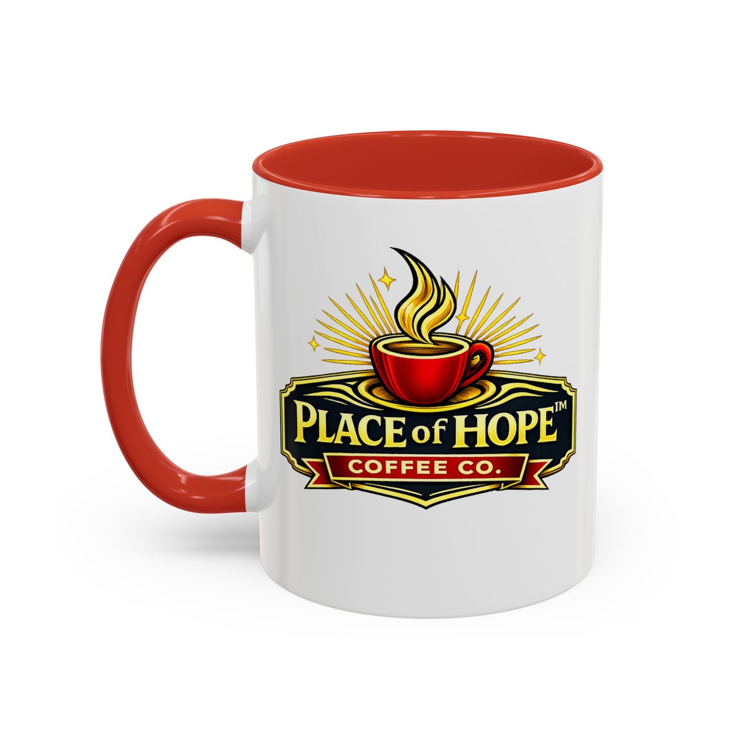 Brewing Hope Accent Coffee Mug — Inspirational Christian Morning Coffee Cup (11/15oz)
