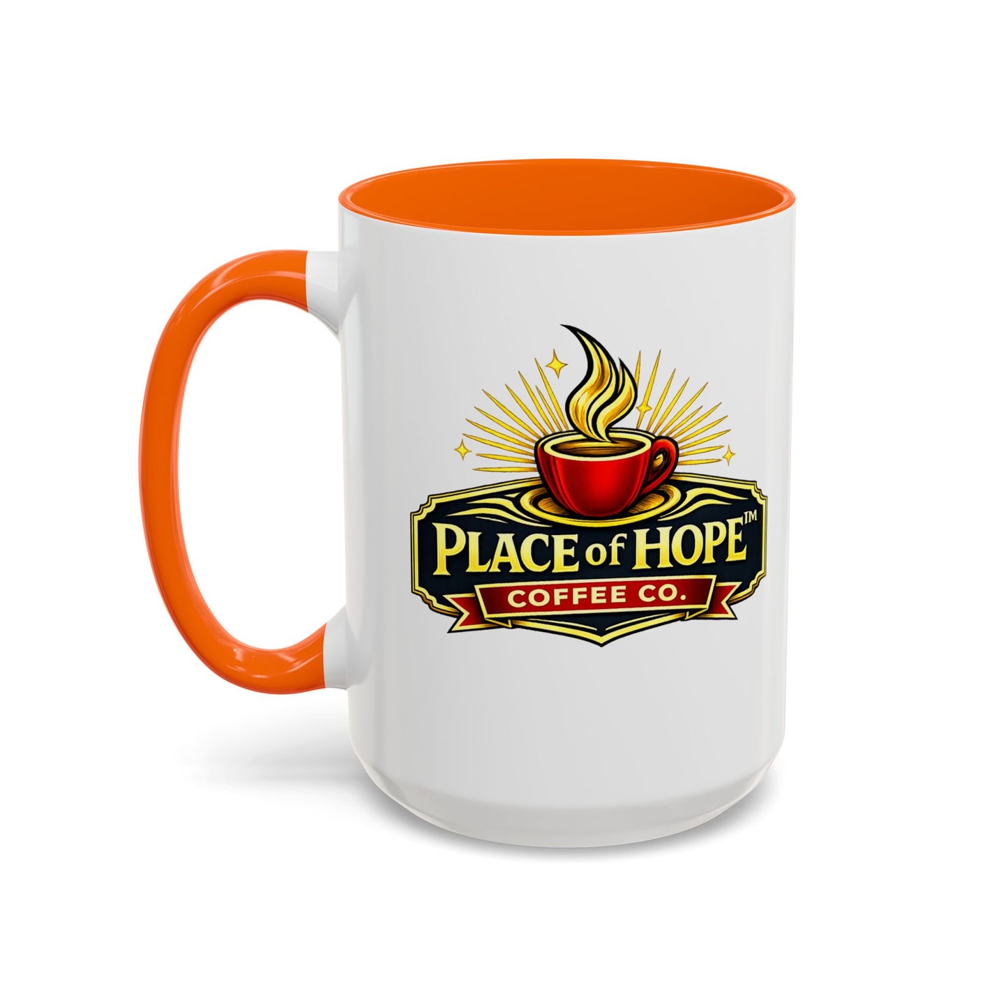 Brewing Hope Accent Coffee Mug — Inspirational Christian Morning Coffee Cup (11/15oz)
