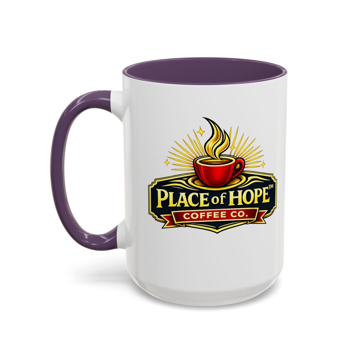 Brewing Hope Accent Coffee Mug — Inspirational Christian Morning Coffee Cup (11/15oz)