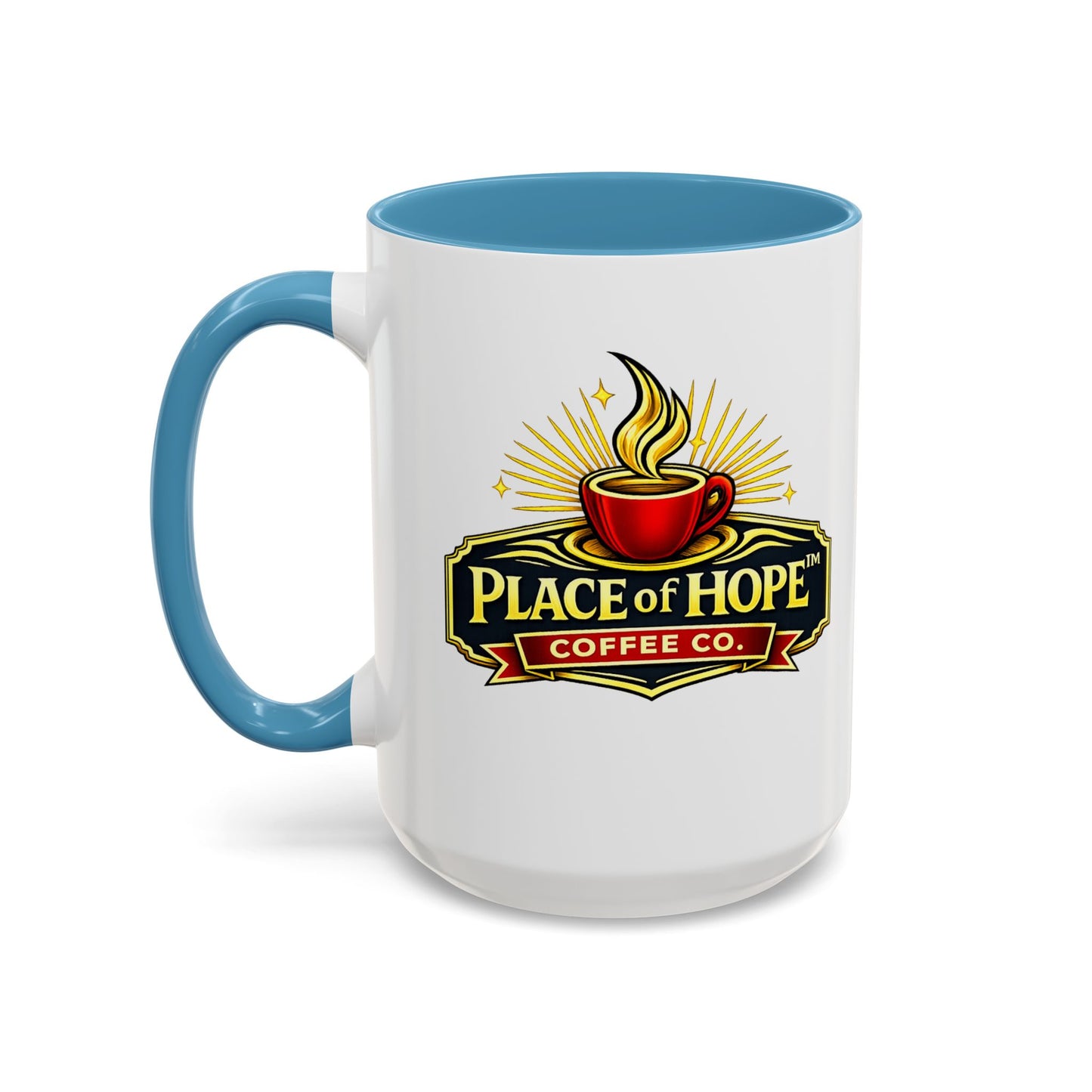Brewing Hope Accent Coffee Mug — Inspirational Christian Morning Coffee Cup (11/15oz)