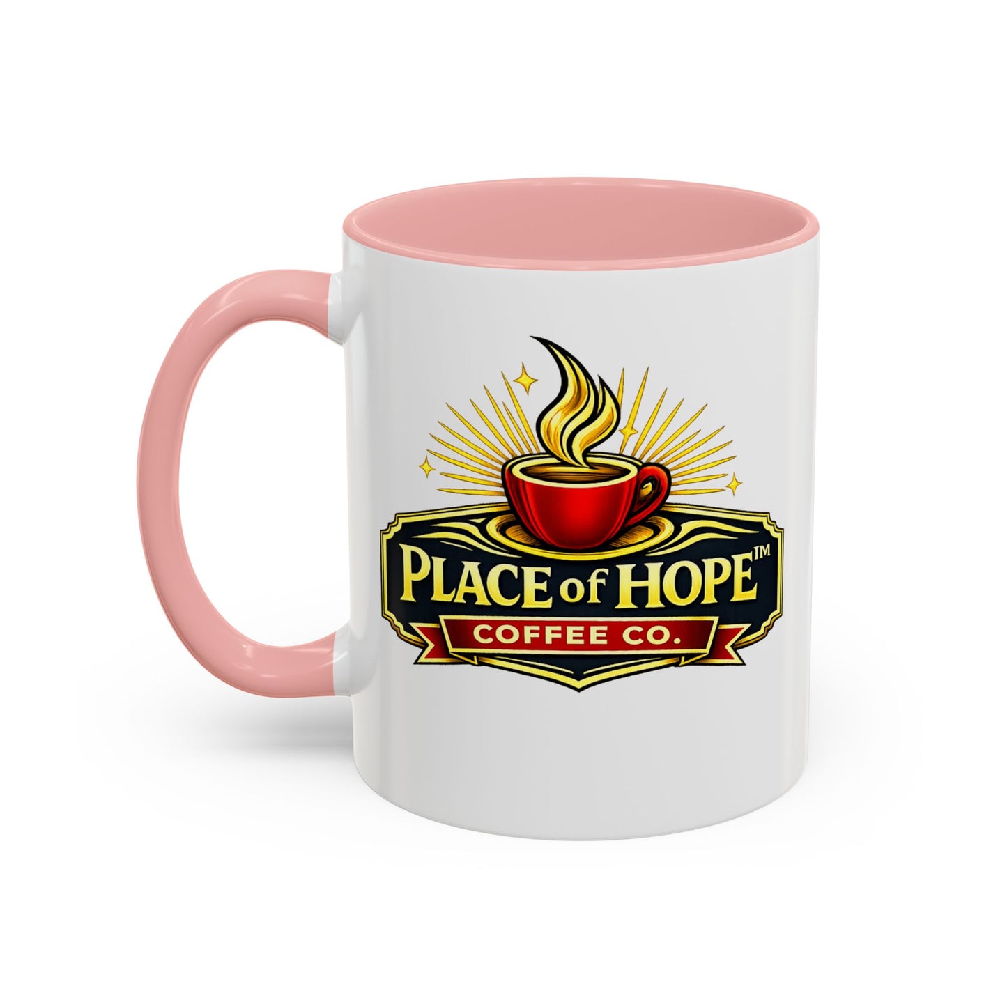 Brewing Hope Accent Coffee Mug — Inspirational Christian Morning Coffee Cup (11/15oz)