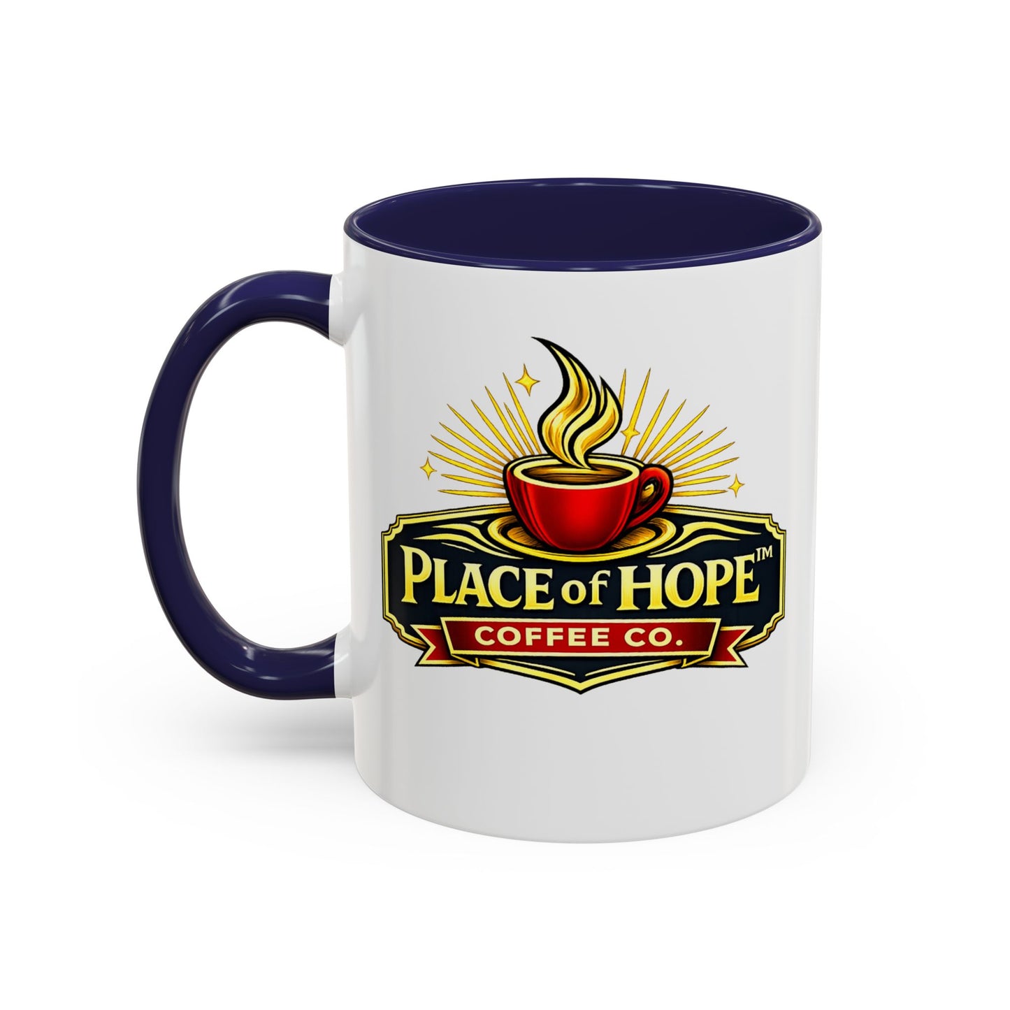 Brewing Hope Accent Coffee Mug — Inspirational Christian Morning Coffee Cup (11/15oz)