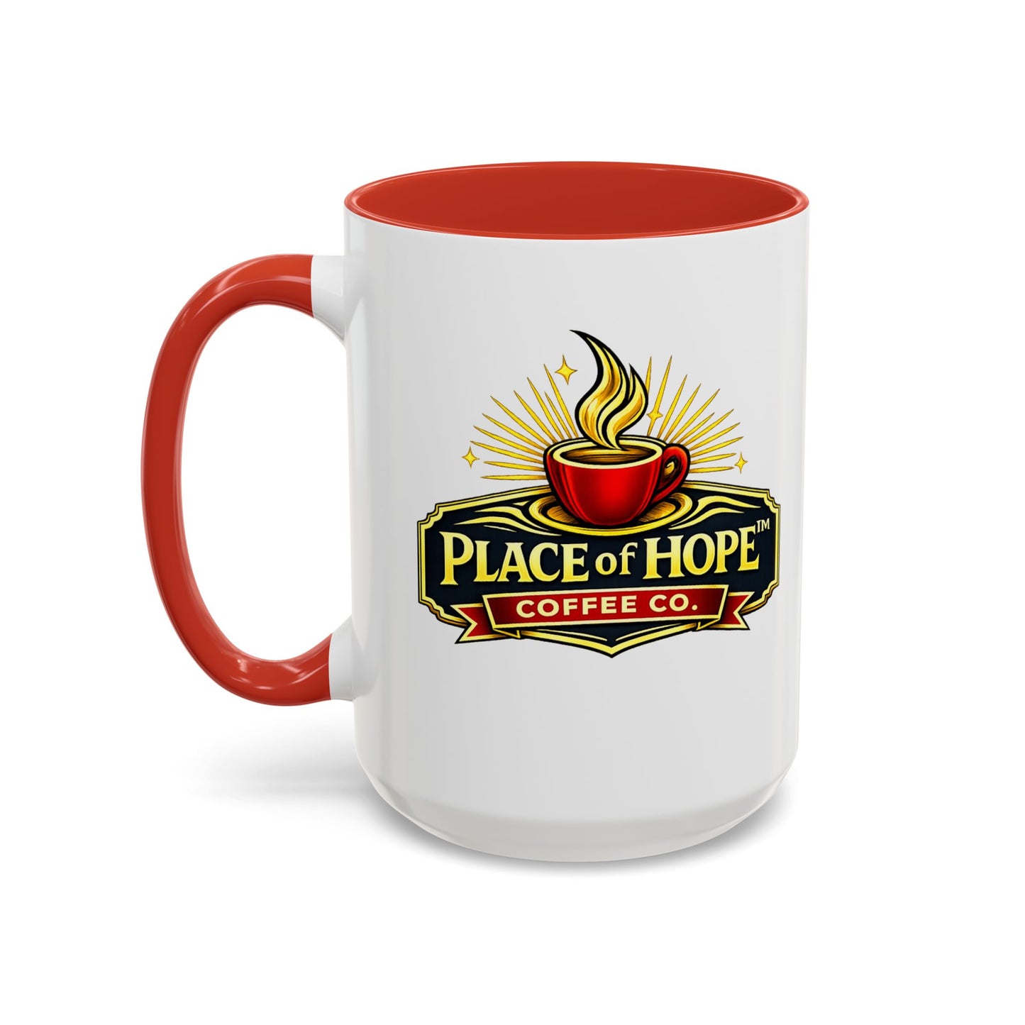 Brewing Hope Accent Coffee Mug — Inspirational Christian Morning Coffee Cup (11/15oz)