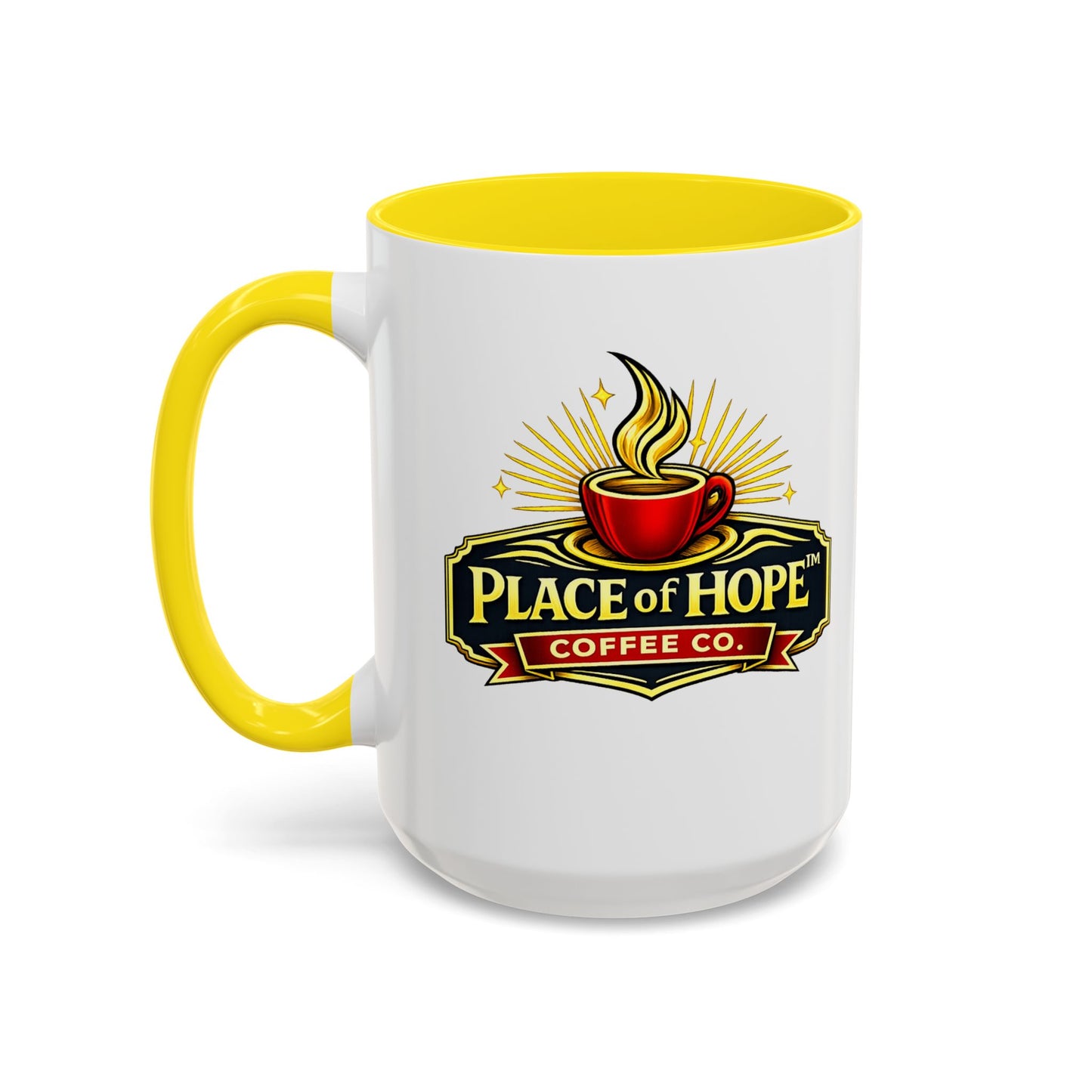 Brewing Hope Accent Coffee Mug — Inspirational Christian Morning Coffee Cup (11/15oz)