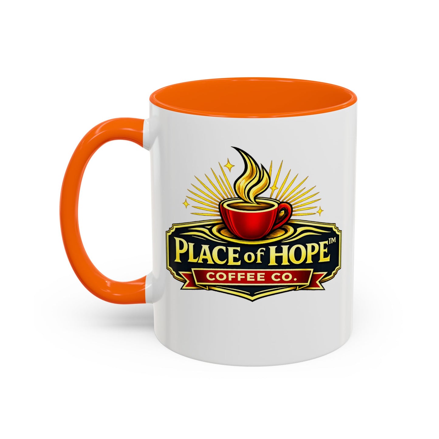 Brewing Hope Accent Coffee Mug — Inspirational Christian Morning Coffee Cup (11/15oz)